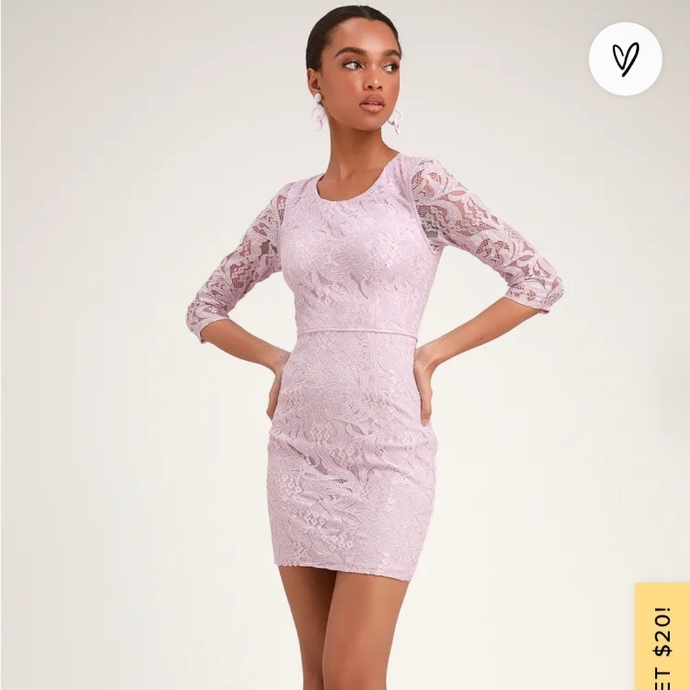 Lulus Lavender Lace Bodycon Dress M Bridal Shower Wedding Guest